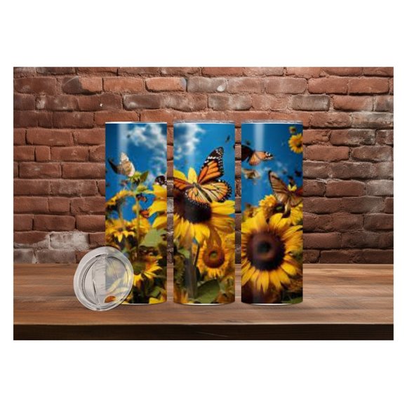 Butterflies and Flowers Tumbler - Picture 1 of 1